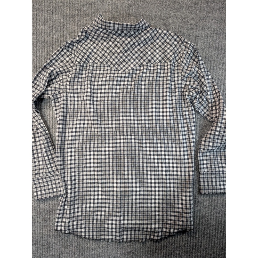 Wrangler Western Shirt Men XLT Black White Plaid Flannel Pearl Snap NWT - Picture 10 of 11